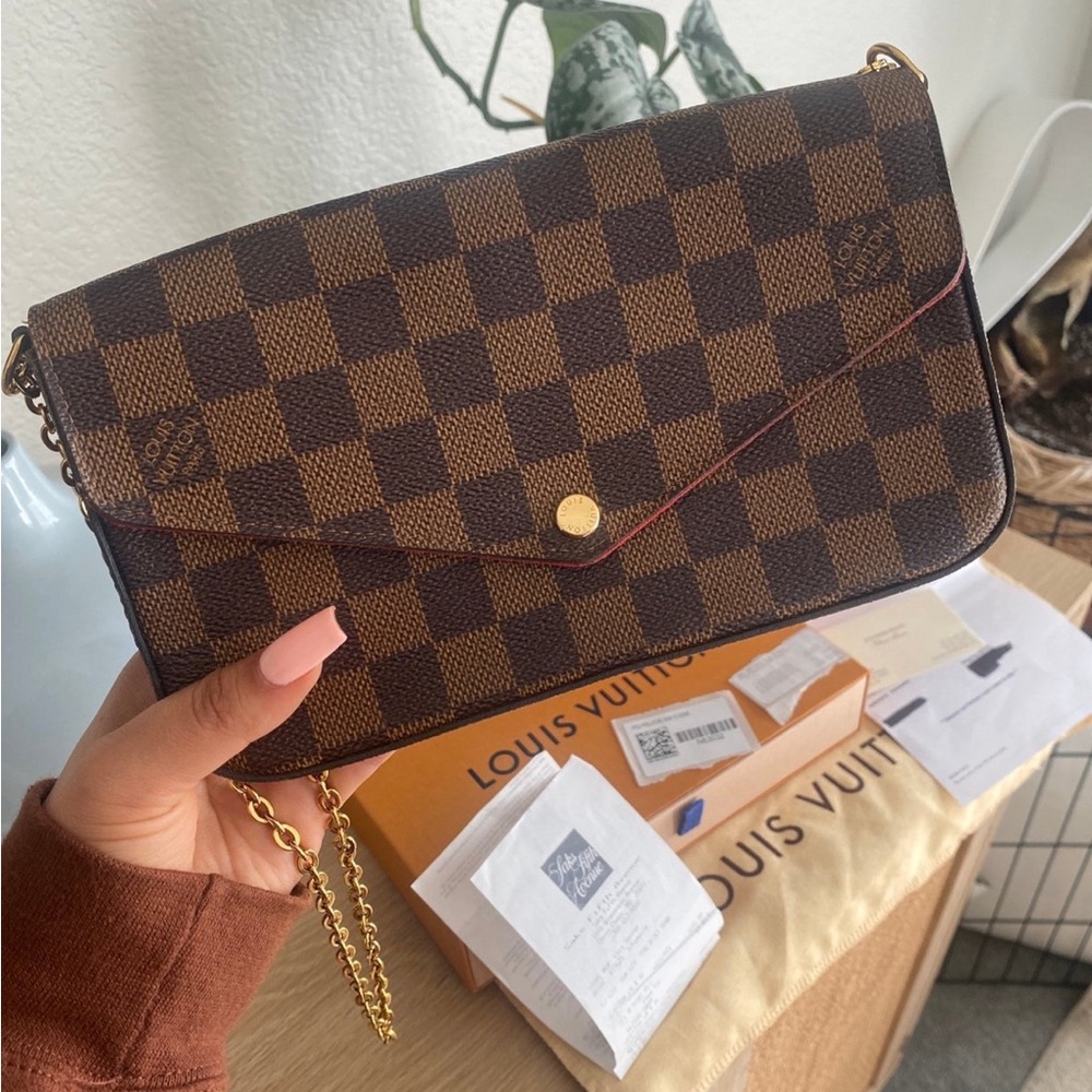 Louis Vuitton Brown Checkered Crossbody Bag